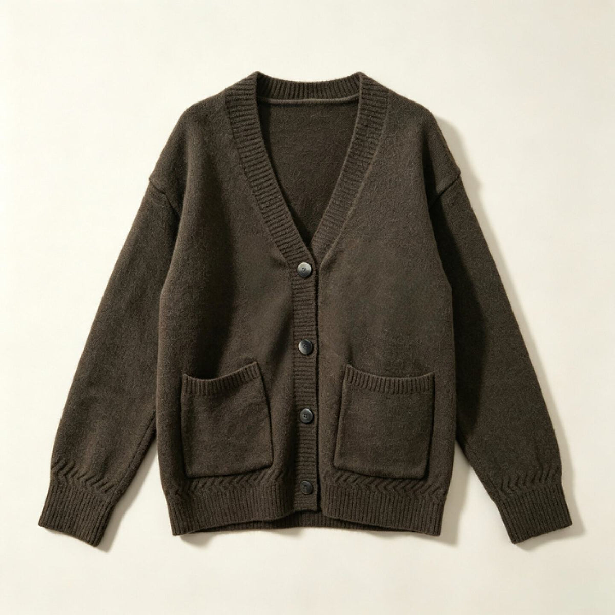 Oversized V-Neck Cardigan Women – Soft Knit Button-Up Sweater with Pockets, Relaxed Fall Layering