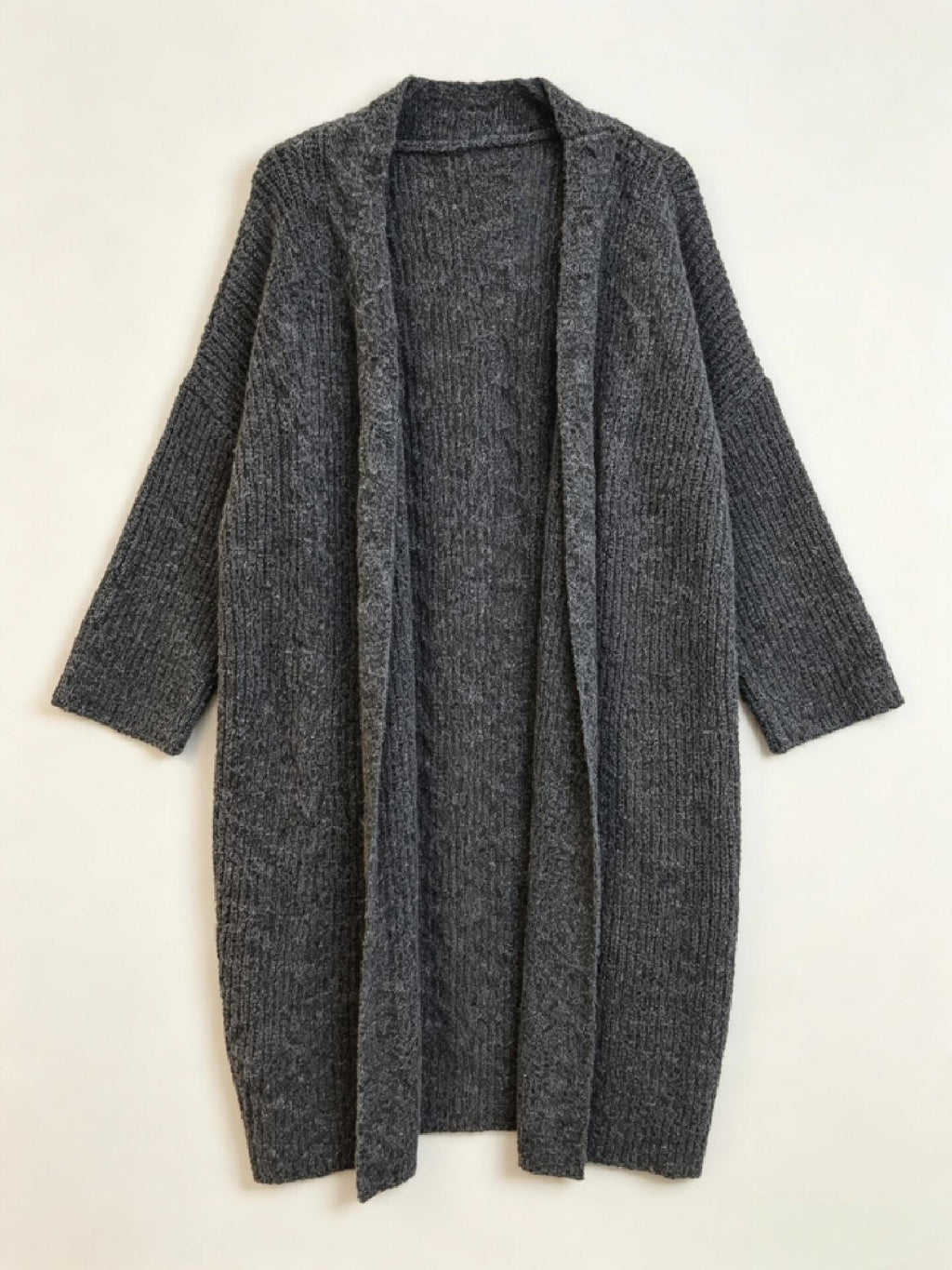 Cable Knit Long Cardigan Women – Open Front Chunky Knit Sweater Coat, Below Knee Fall Outerwear