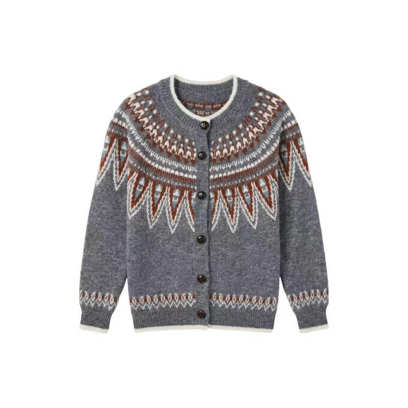 [Valkyvia/Yoyo] Wool Korean Atmosphere Retro Fair Island Jacquard Sweater 263405
