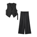 【大霞高定】【高阶智性】时尚别致设计感V领马甲+裤子套装363107
