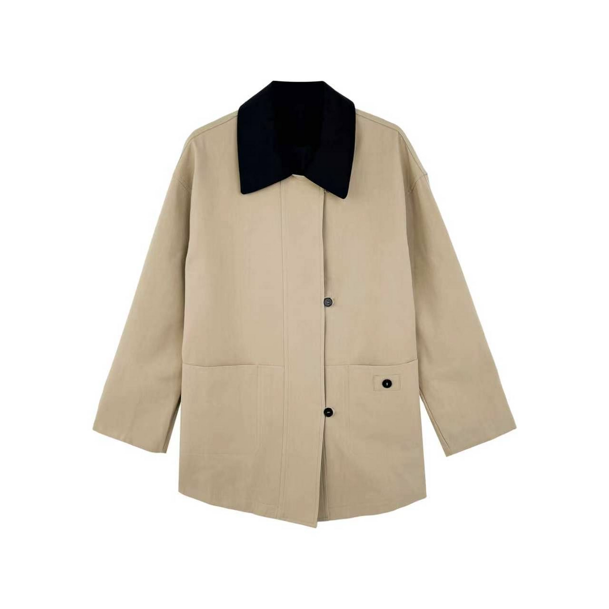 [Bin Bin Exclusive] [Camden Trench Coat] Lyocell Cotton Retro Contrast Color Medium and Long Trench Coat M26006