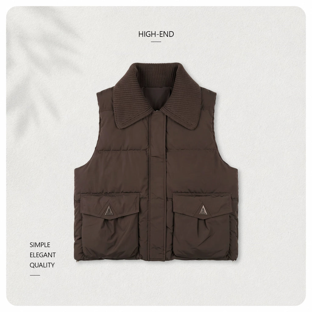 [Exclusive to Binbin] Yunrou folding jacket gentle lapel loose big pocket sleeveless vest jacket 263499