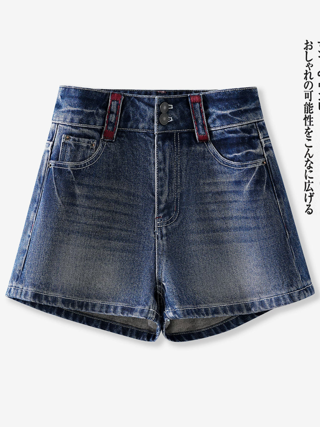 American retro denim shorts women's 2026 summer new high-waisted design feeling thin and versatile wide-leg A-shaped hot pants