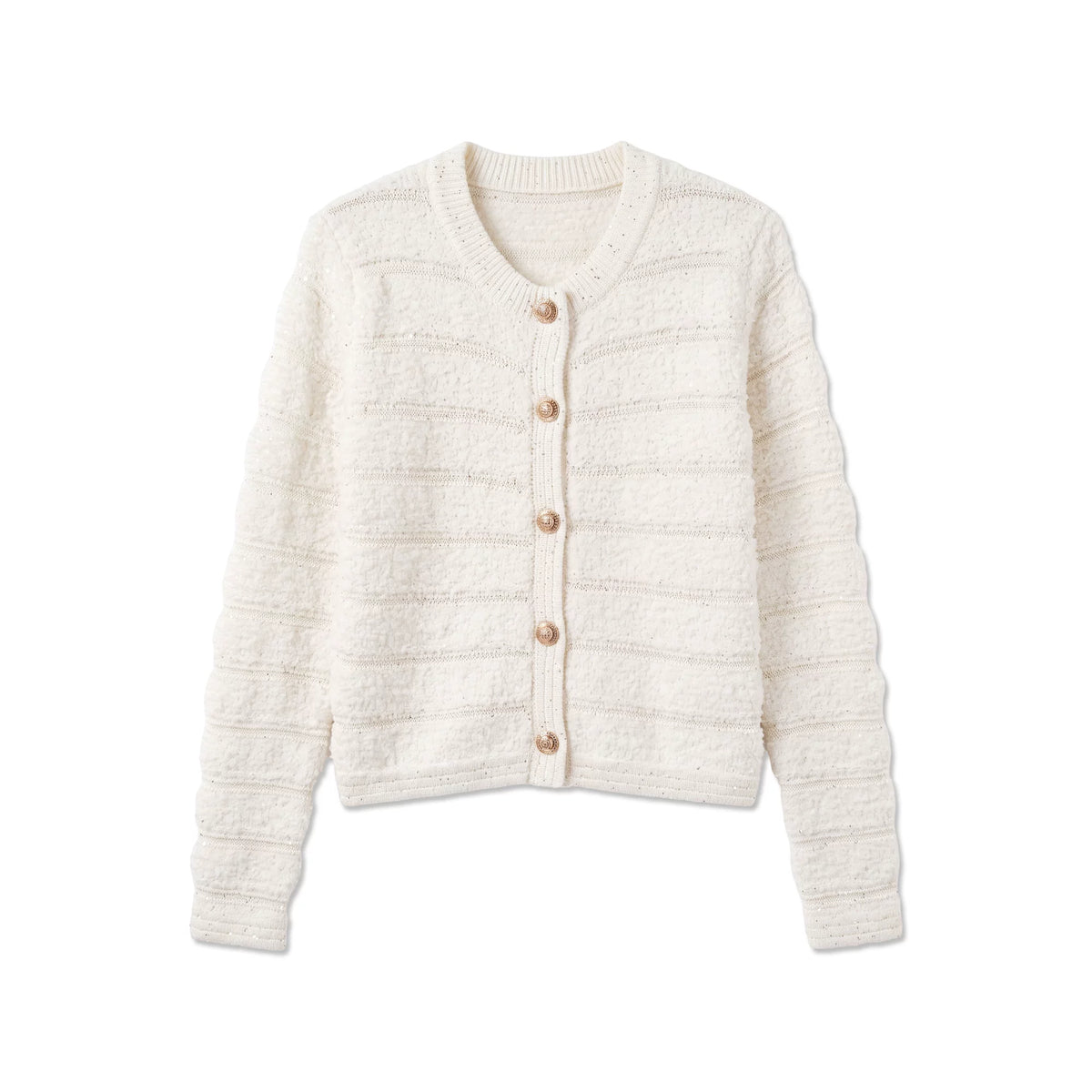 [Mina Exclusive] [High-end Texture] Light Luxury Celebrity Xiaoxiangfeng Sequin Knitted Long Sleeve Cardigan 963092