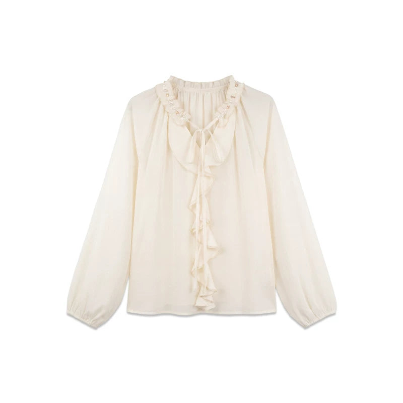 [Valkyvia/Yoyo] French fungus edge strap down loose top 963166