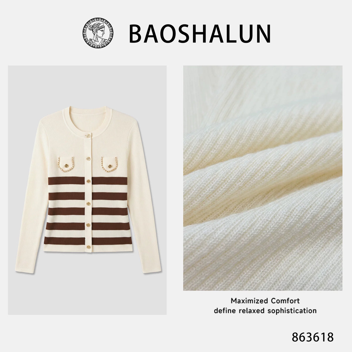 [Mina Exclusive] [Toffee Coffee] Soft Wool Skin-friendly Wool Top 863618