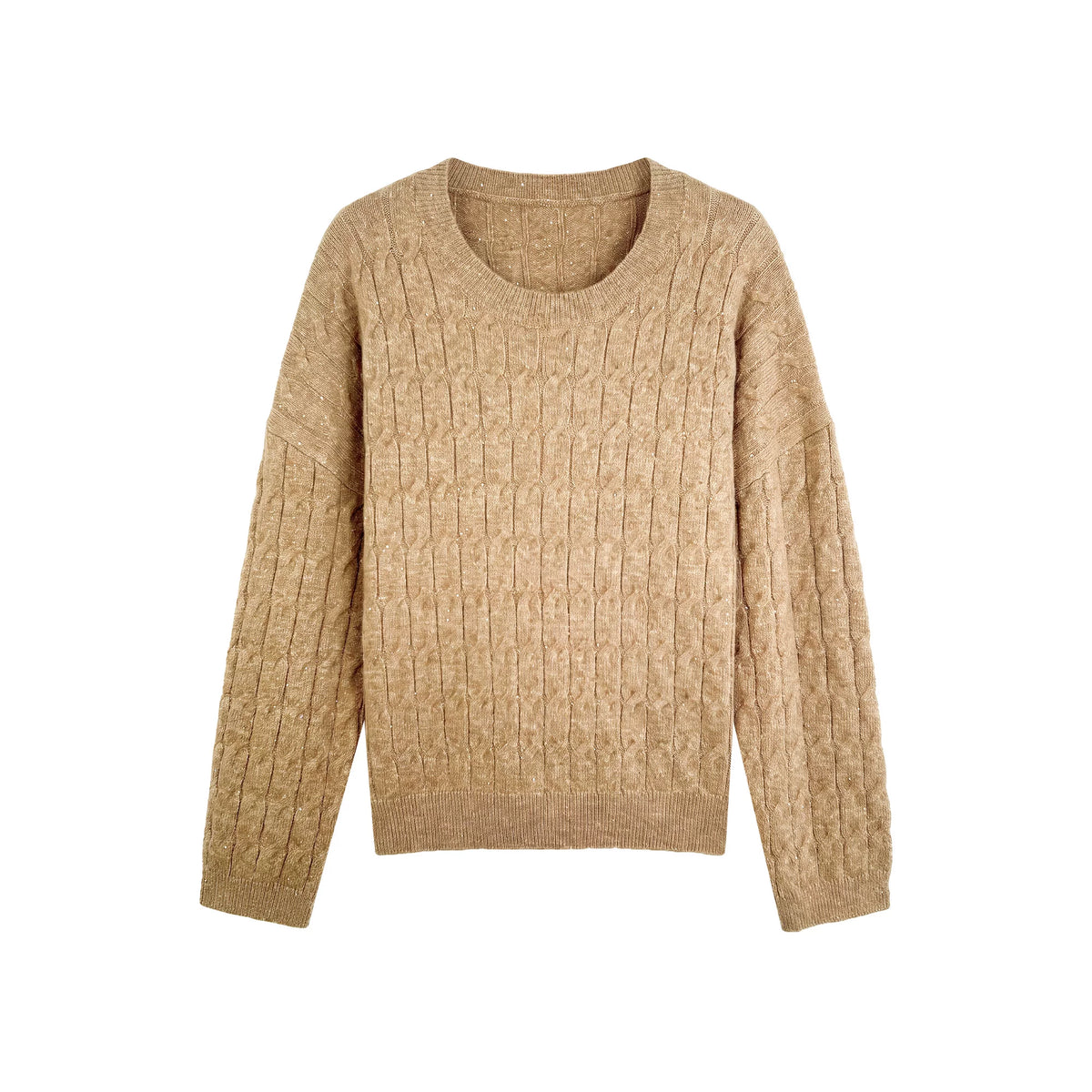 [Daxia haute couture] wool high-grade gilt fine flash round neck twist knitted sweater 263026