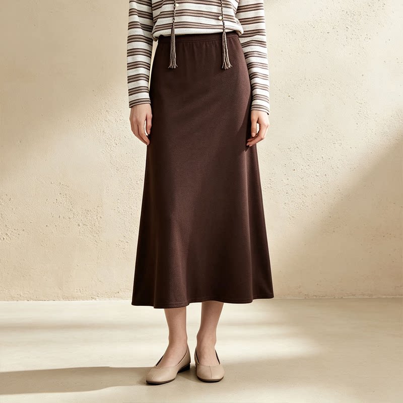[Valkyvia/Yoyo Luxury Products] [Korean Minimalism] Temperament Soft Waxy Drape Straight Skirt 263133