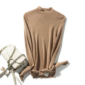 Special Offer! Seamless 100% superfine wool comfort-fit mock-neck long-sleeve knit top sweater