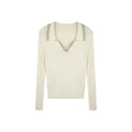 [Mina Exclusive] Design Hot Diamond Small Lapel Versatile Lyocell Knitted Top M361080