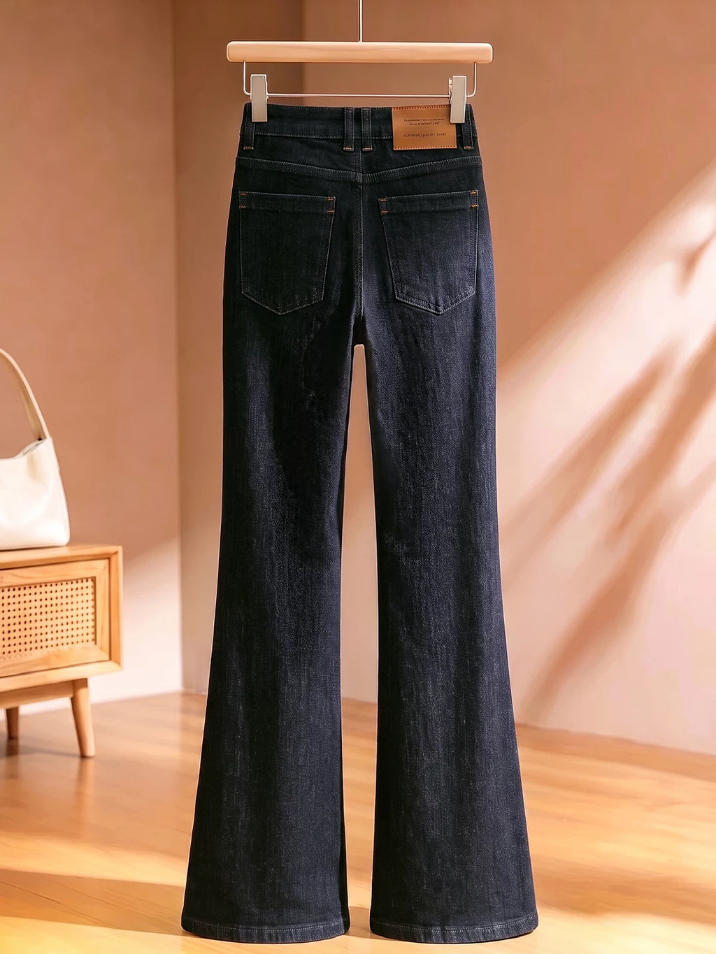 High waist does not stick to the legs and slightly pulls jeans for women's 2026 autumn new straight tube huge and thin versatile wide leg flared pants