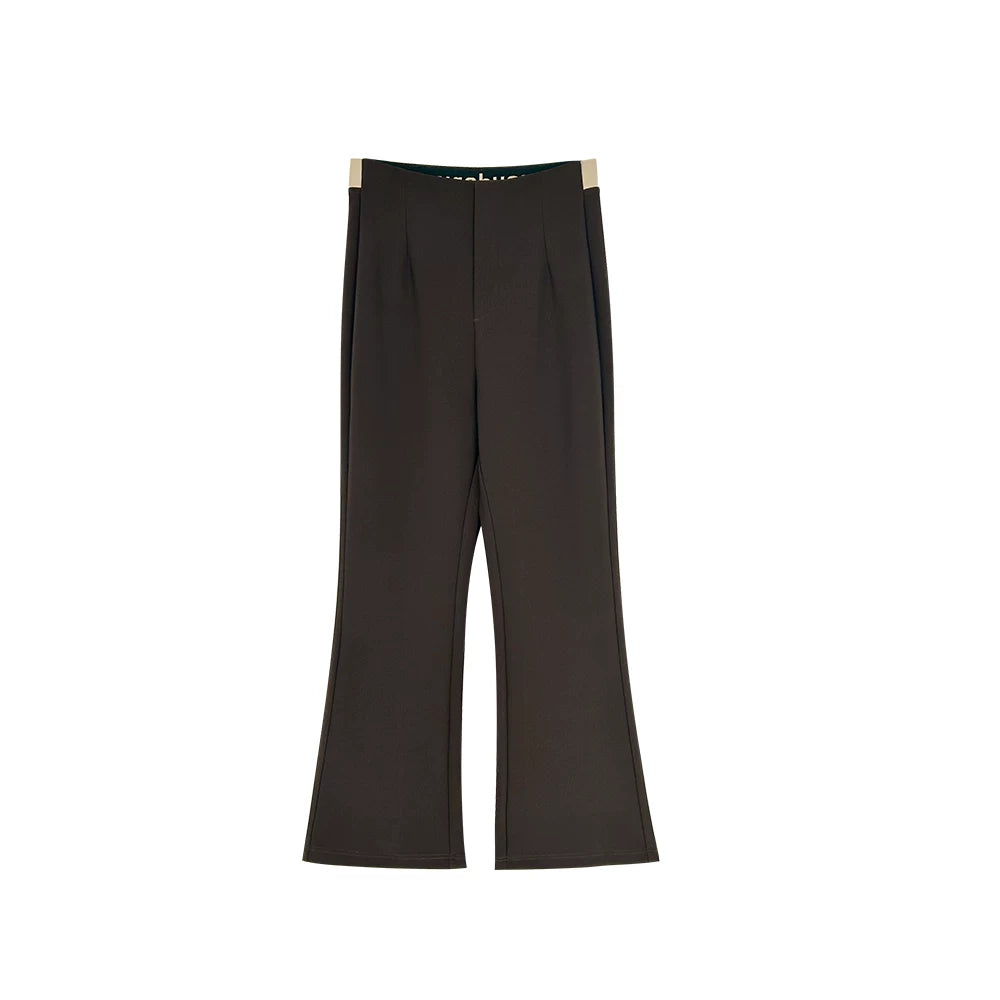 [Exclusive to Mina] Designer brand high-waisted slim-fitting micro-pull pants M955025