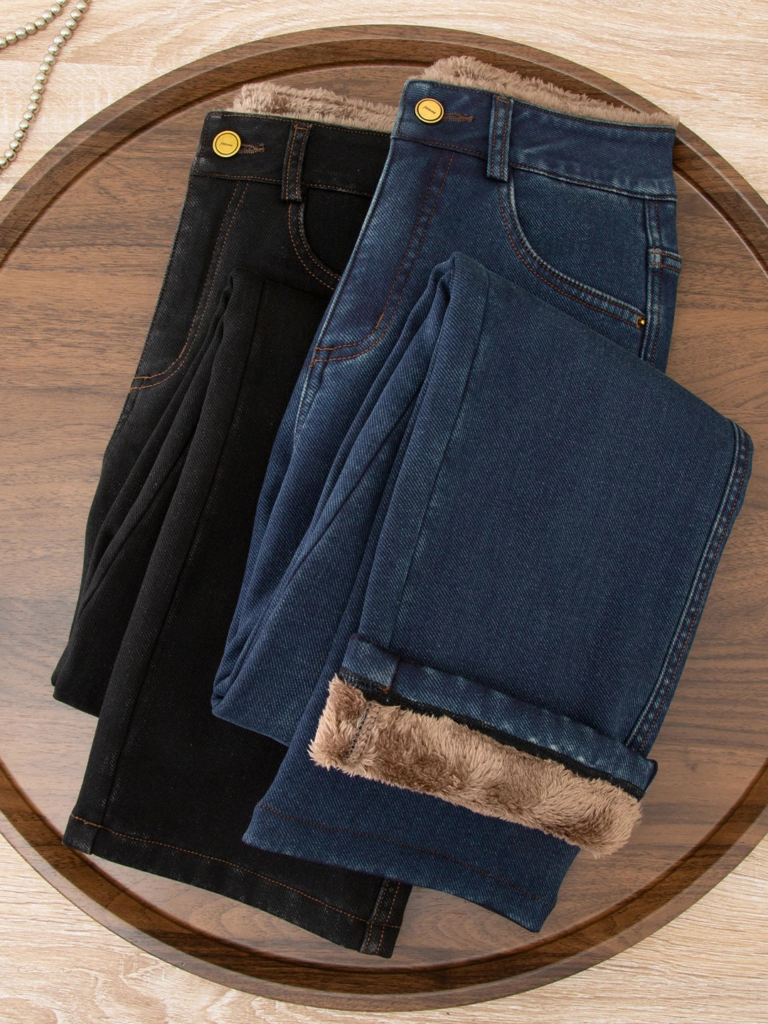 Fleece-Lined Thickened Women's 2026 New Winter Tapered High-Waisted Slim Straight-Leg Casual Versatile Pants