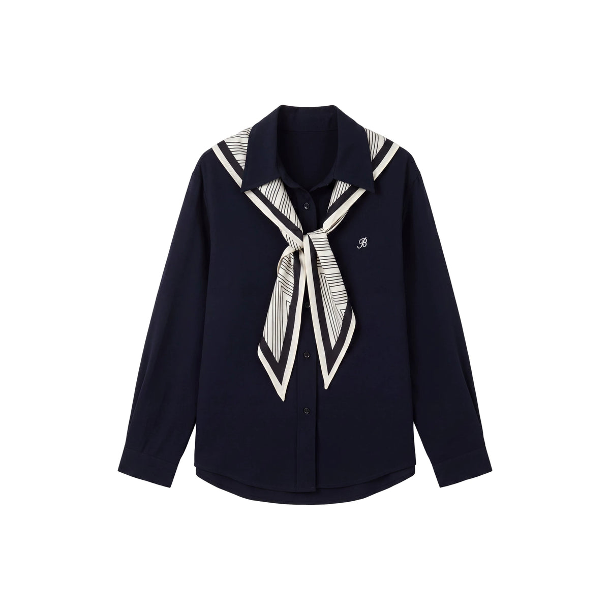 【Valkyvia/悠悠奢品】松驰氛围感剌绣配披肩长袖衬衫363179