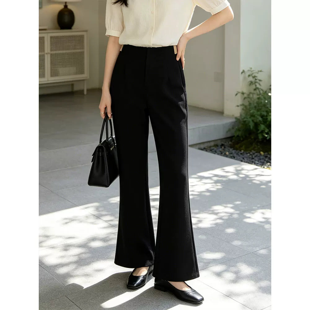 [Exclusive to Mina] Designer brand high-waisted slim-fitting micro-pull pants M955025
