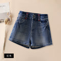 American retro denim shorts women's 2026 summer new high-waisted design feeling thin and versatile wide-leg A-shaped hot pants