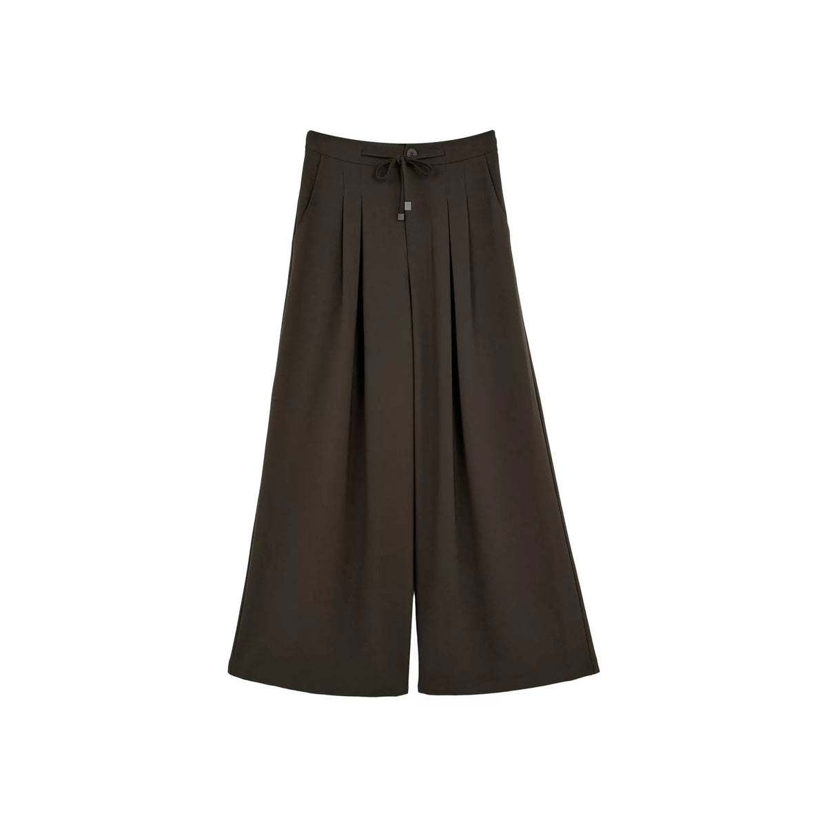 [Bin Bin Exclusive] [Pure Tea Qinghuan] Slack Back Bag Cover Waist Rope Suit Wide Leg Casual Pants M26068