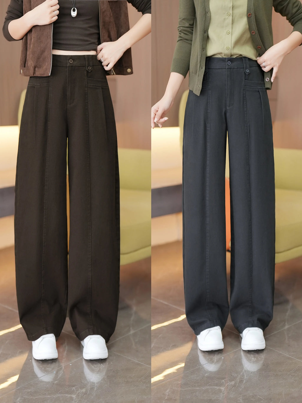 American tooling style high waist straight scimitar pants women's 2026 autumn and winter new loose drape and thin casual wide-leg pants