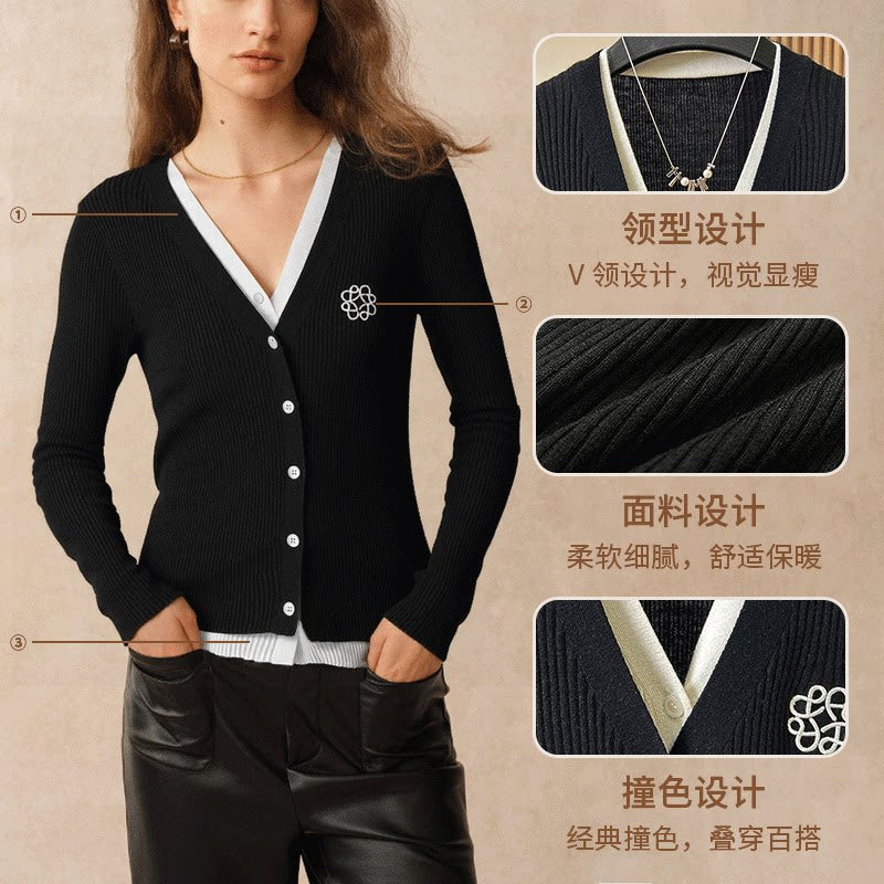 【职场战袍】肌理坑条叠穿感花朵刺绣针织老钱风女装M353062