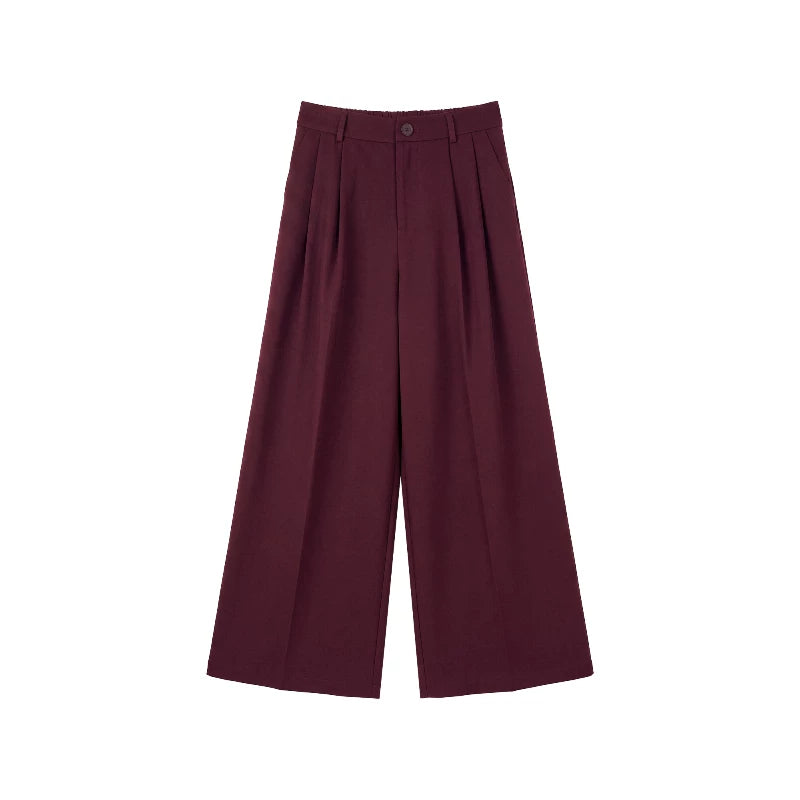 [Bin Bin Exclusive] [Highly Intelligent Elite] Old Qian Feng Temperament Simple Commuter Wide Leg Pants 963176