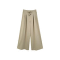 [Bin Bin Exclusive] [Pure Tea Qinghuan] Slack Back Bag Cover Waist Rope Suit Wide Leg Casual Pants M26068