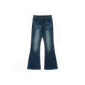 [Bin Bin Exclusive] [Dust Grinding Laying] American retro texture washed denim micro-pull pants 263163