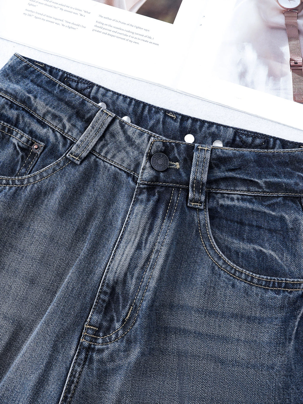 High waist narrow version wide leg jeans women's autumn 2026 new retro loose drape and thin casual straight pants