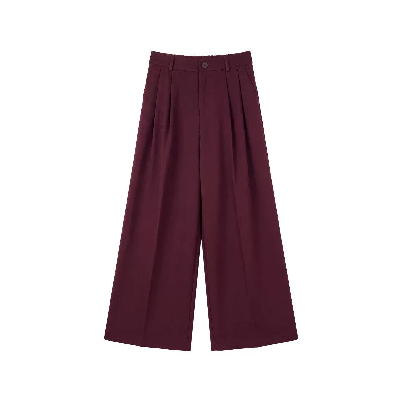 [Bin Bin Exclusive] [Highly Intelligent Elite] Old Qian Feng Temperament Simple Commuter Wide Leg Pants 963176