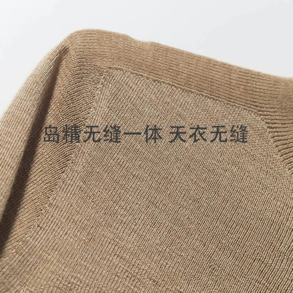 Special Offer! Seamless 100% superfine wool comfort-fit mock-neck long-sleeve knit top sweater