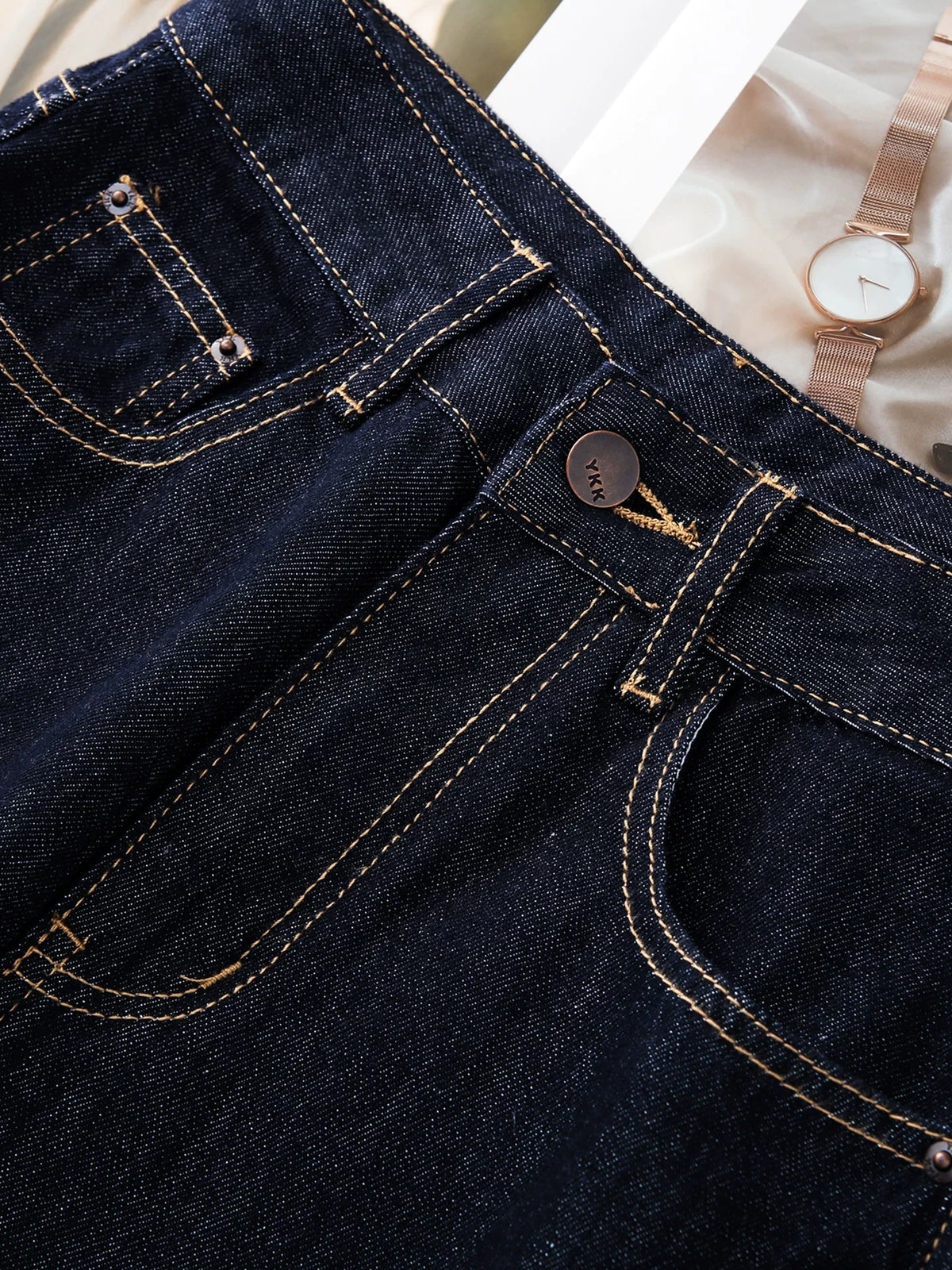Denim Blue Versatile Straight Jeans Women's 2026 Spring and Autumn New Small High Waist Narrow Skinny Wide Leg Pants
