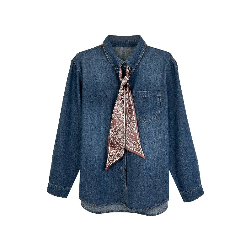 [Bin Bin Exclusive] [Stacking Artifact] French Retro Premium Loose Top 353165