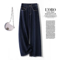Denim Blue Versatile Straight Jeans Women's 2026 Spring and Autumn New Small High Waist Narrow Skinny Wide Leg Pants