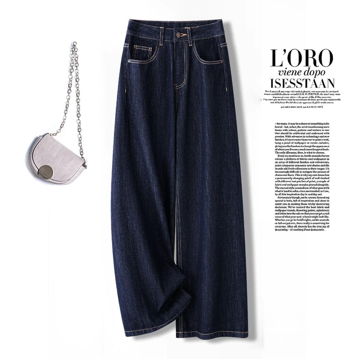 Denim Blue Versatile Straight Jeans Women's 2026 Spring and Autumn New Small High Waist Narrow Skinny Wide Leg Pants