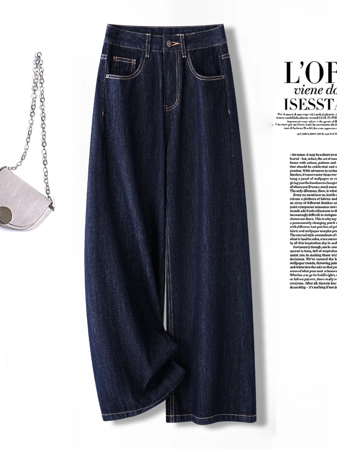 Denim Blue Versatile Straight Jeans Women's 2026 Spring and Autumn New Small High Waist Narrow Skinny Wide Leg Pants