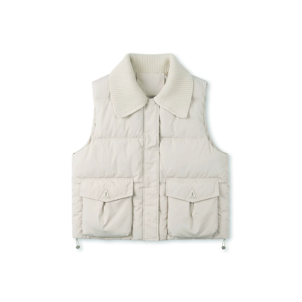 [Exclusive to Binbin] Yunrou folding jacket gentle lapel loose big pocket sleeveless vest jacket 263499