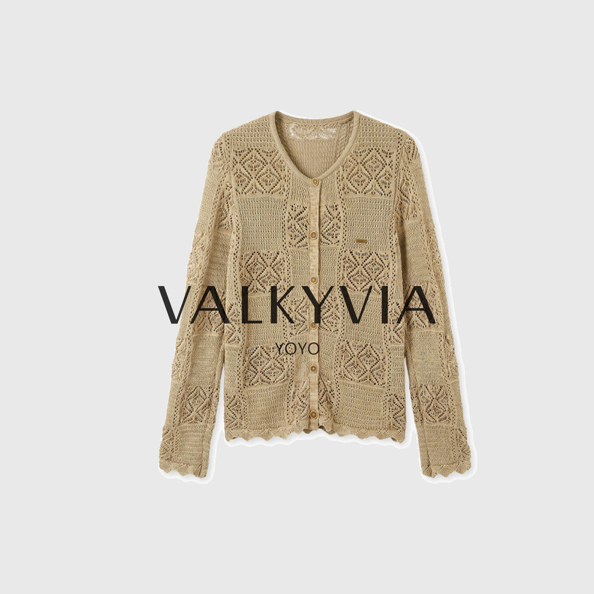 【Valkyvia/悠悠奢品】老钱风针织镂空设计款针织衫长袖963129