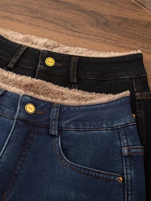 Fleece-Lined Thickened Women's 2026 New Winter Tapered High-Waisted Slim Straight-Leg Casual Versatile Pants