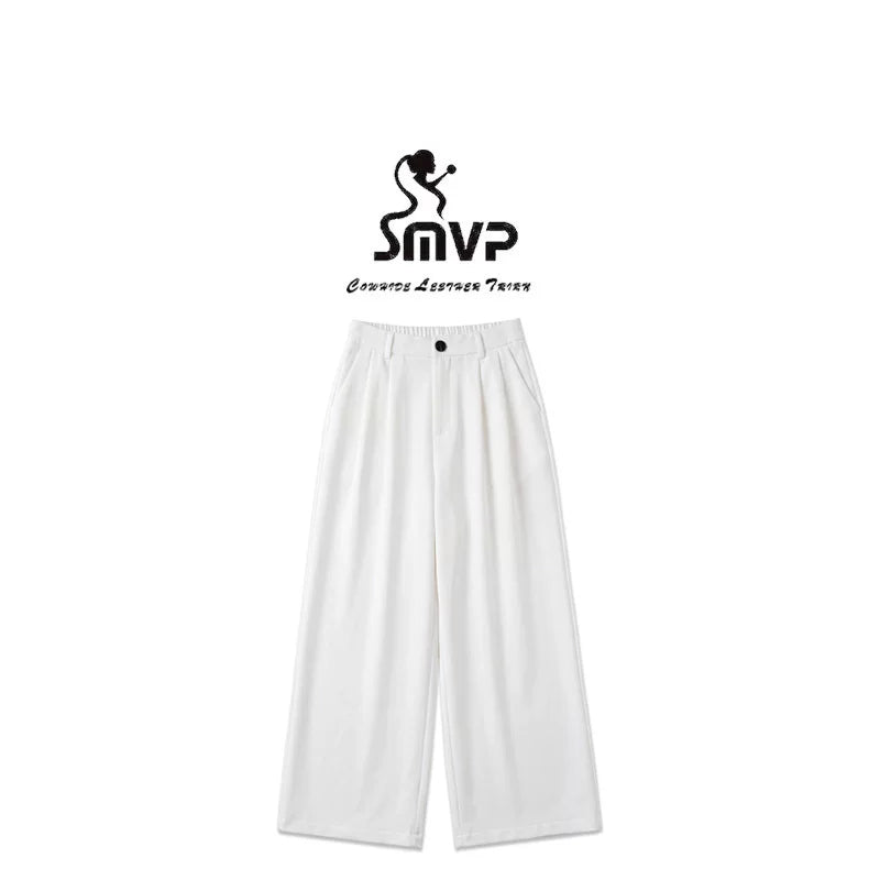 [Bin Bin Exclusive] [Highly Intelligent Elite] Old Qian Feng Temperament Simple Commuter Wide Leg Pants 963176