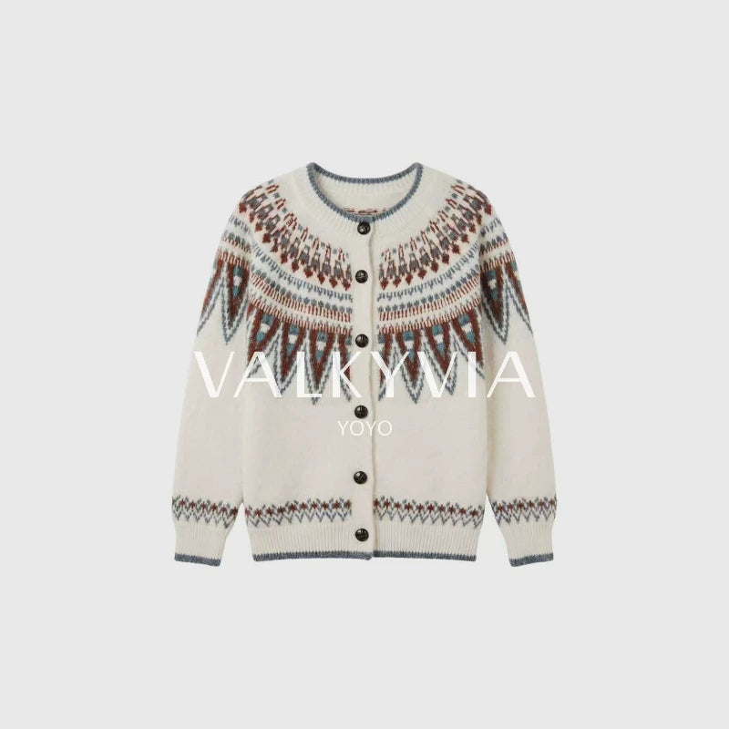 [Valkyvia/Yoyo] Wool Korean Atmosphere Retro Fair Island Jacquard Sweater 263405