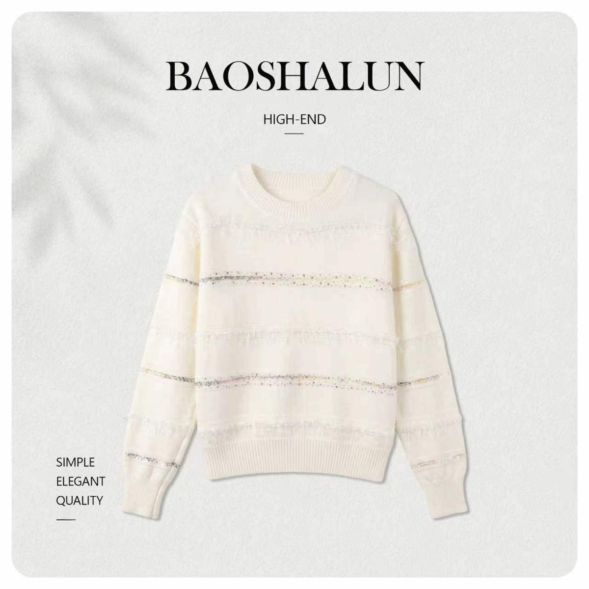 [Mina Exclusive] [Light Tide Broken Light] Wool retro fringed rough edge colored flash multi-color knitted sweater 263393