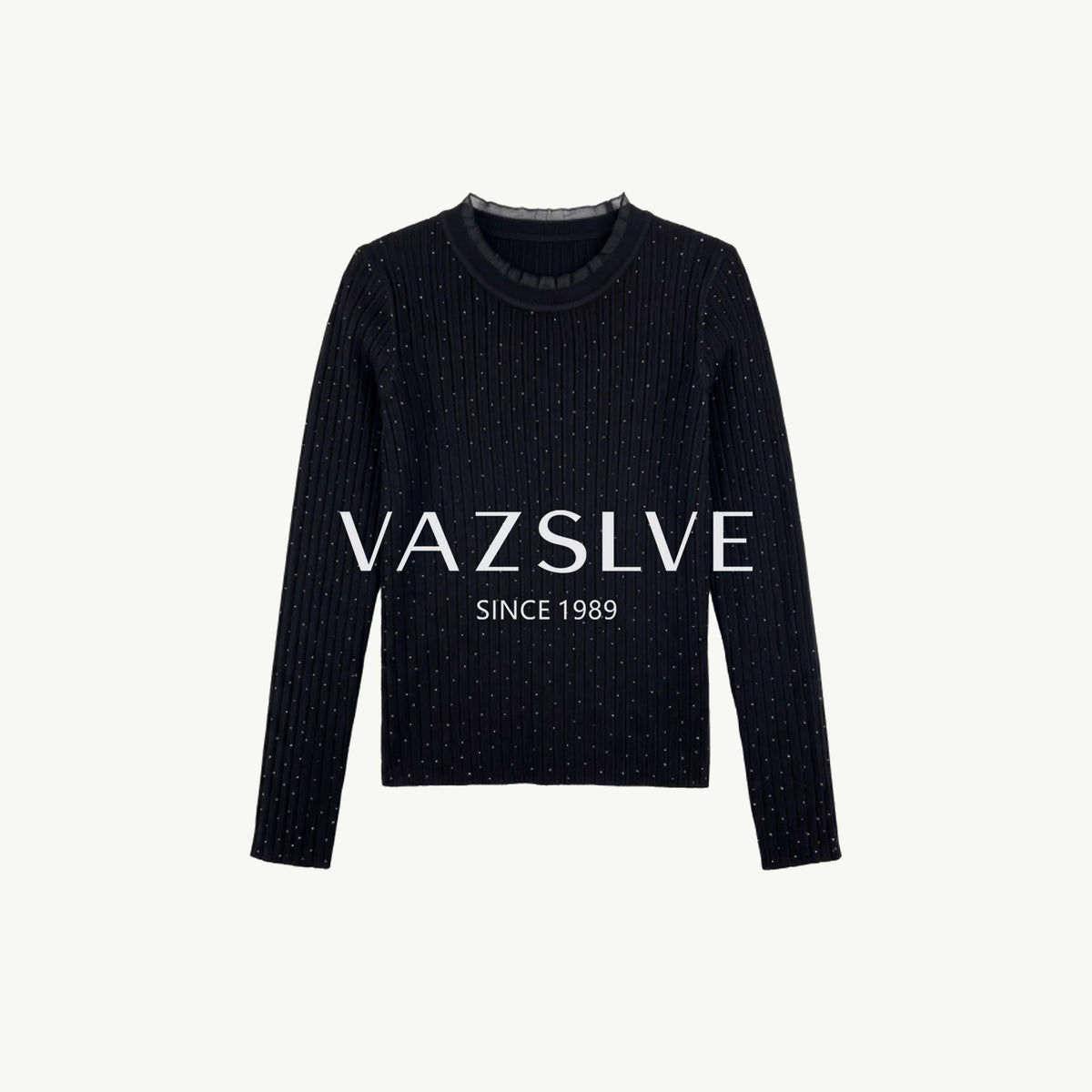[VAZSLVE/منتجات فاخرة جديدة] بلوزة محبوكة رقيقة بياقة على شكل نجوم غجريّة من الصوف 363030