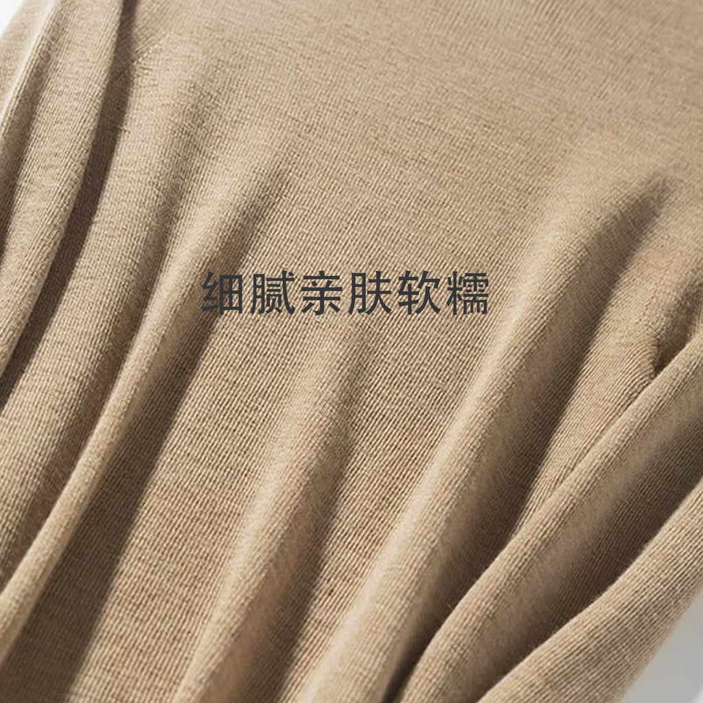 Special Offer! Seamless 100% superfine wool comfort-fit mock-neck long-sleeve knit top sweater