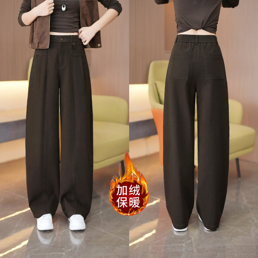 American tooling style high waist straight scimitar pants women's 2026 autumn and winter new loose drape and thin casual wide-leg pants