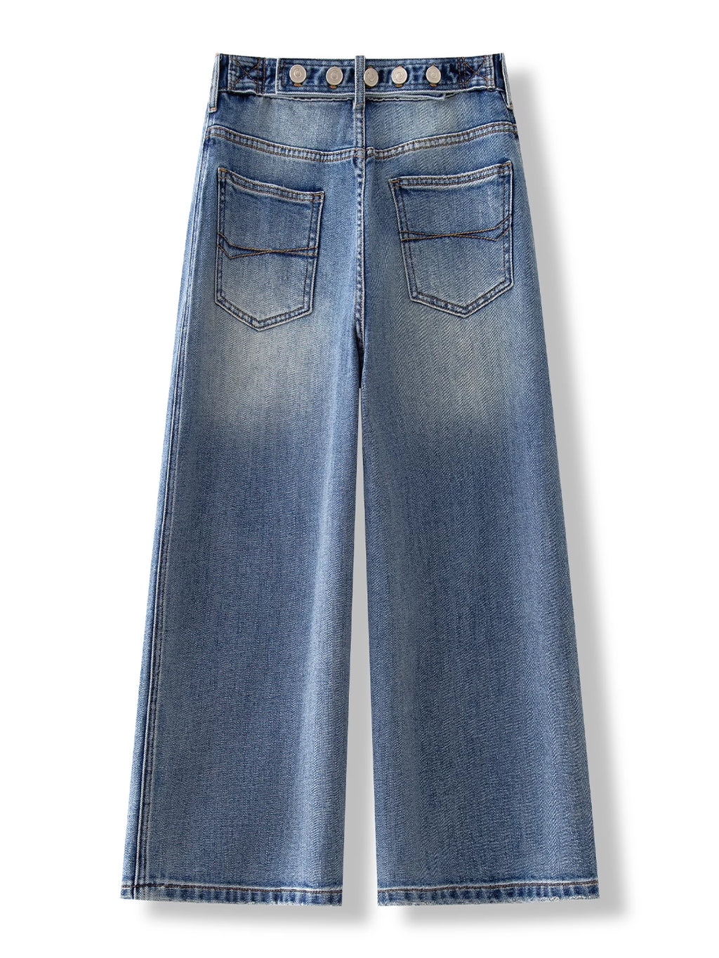Hong Kong style ripped wide-leg jeans women's summer thin 2026 new small high-waisted thin straight eight-point pants