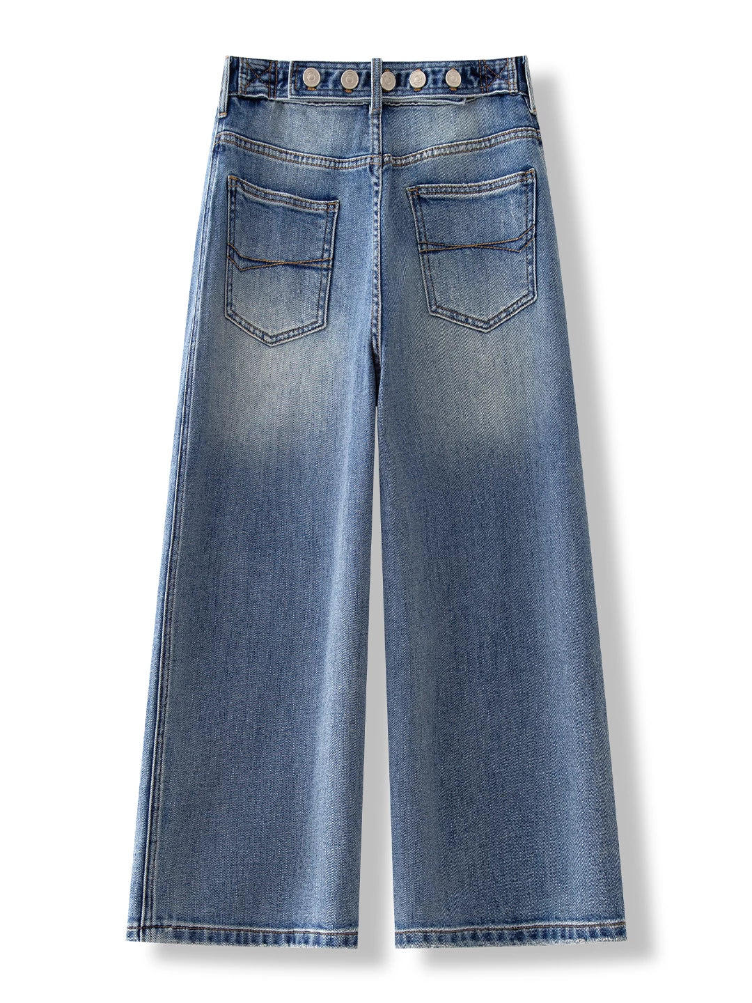 Hong Kong style ripped wide-leg jeans women's summer thin 2026 new small high-waisted thin straight eight-point pants
