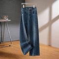High-waisted hot diamond straight-leg jeans for women's 2026 autumn new models, great-looking super-fire loose drape and thin wide-leg pants