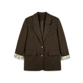 【Valkyvia/Yoyo】Fashionable, Stylish Retro Color-Block Blazer 363078
