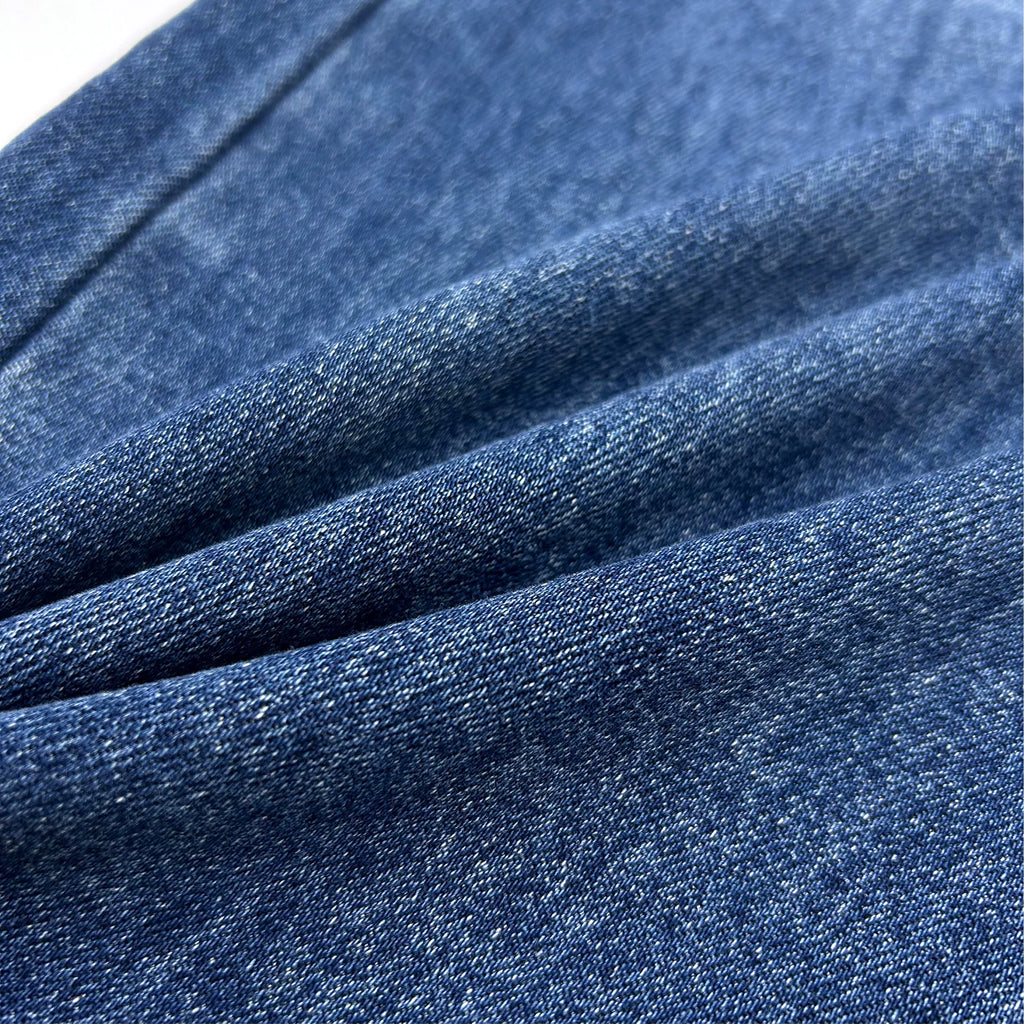 [Exclusive to Binbin] [Indigo Ramao] Retro hollow belt high waist micro-pull jeans 263084