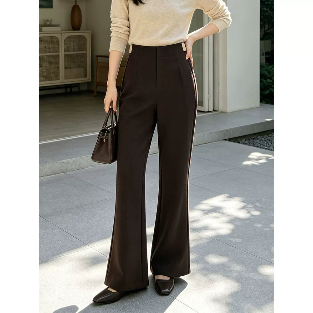 [Exclusive to Mina] Designer brand high-waisted slim-fitting micro-pull pants M955025