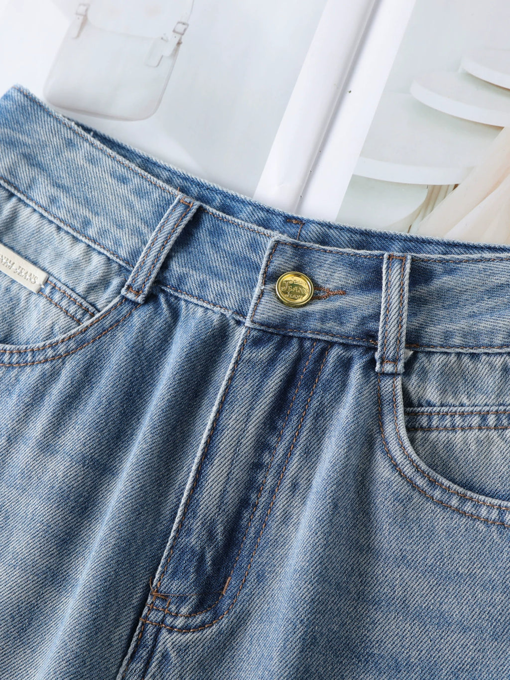 American retro washed jeans women's 2026 new summer thin high waist loose wide legs straight five-point shorts